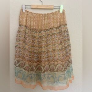 Dana Buchman 100% Silk Pleated Floral Skirt SZ 6